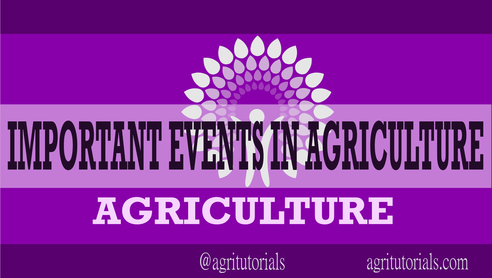 IMPORTANT EVENTS IN AGRICULTURE