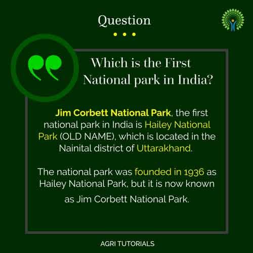 National Parks in India: First National park in India