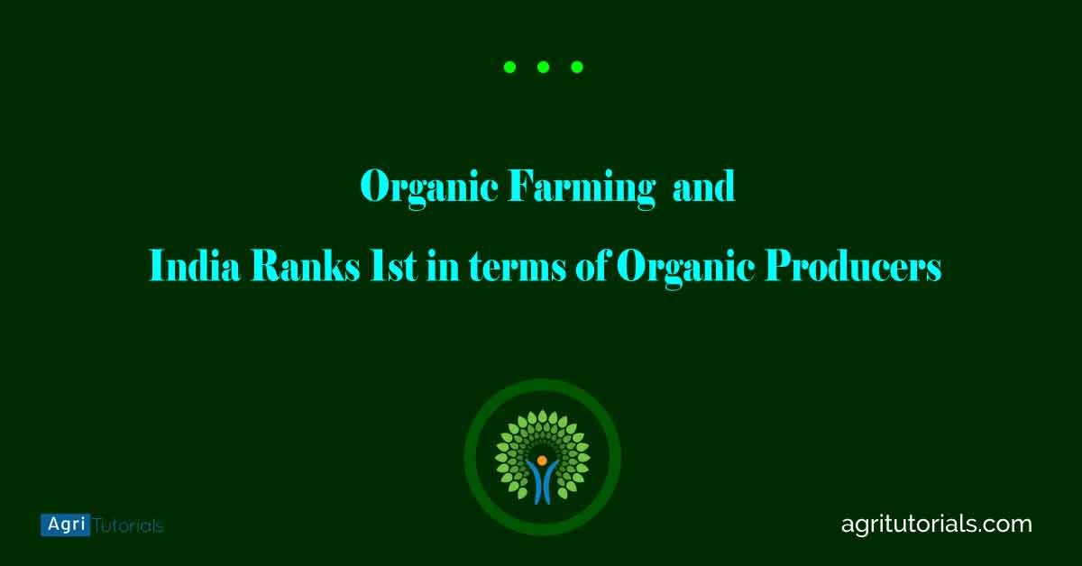 Organic Farming and India Ranks 1st in terms of Organic Producers
